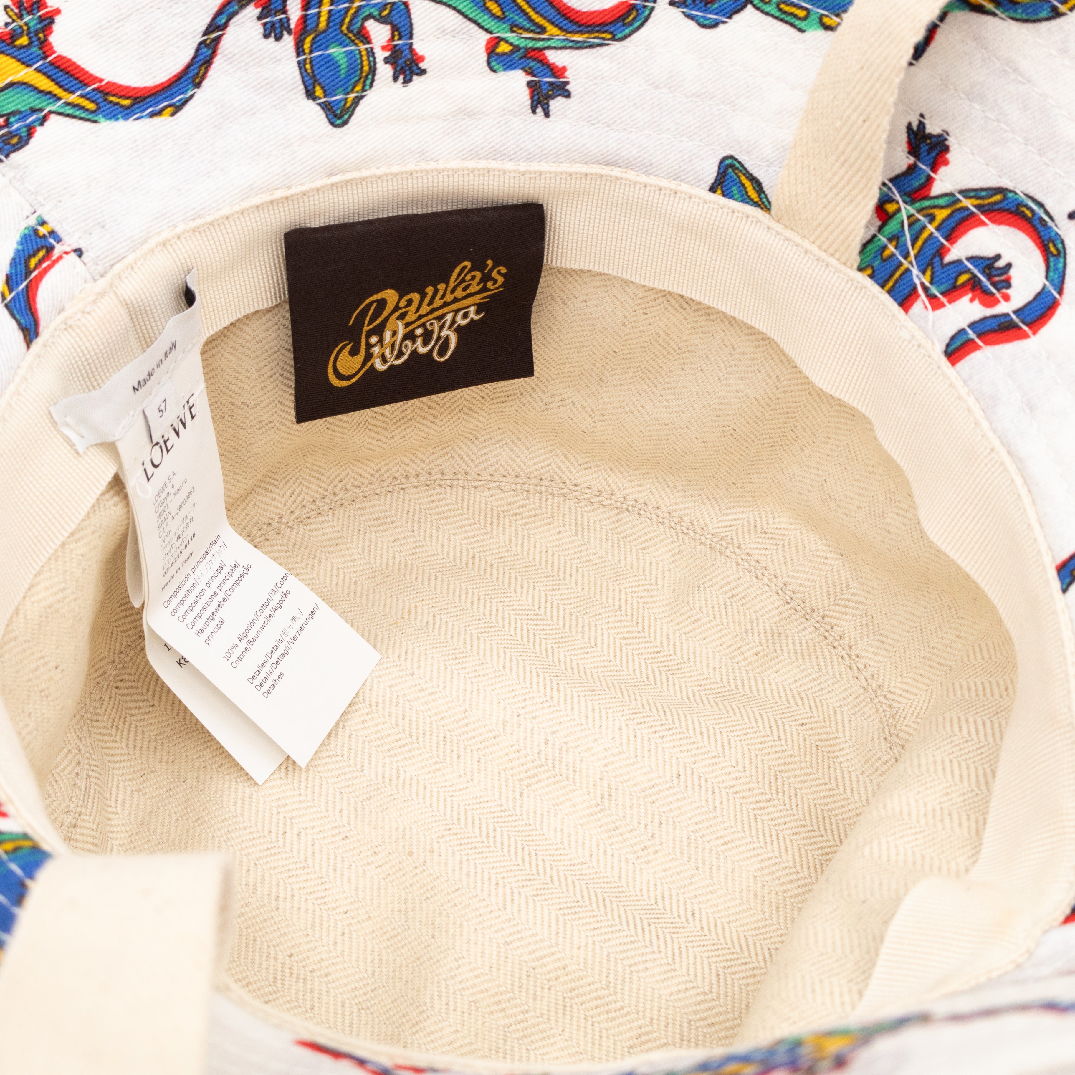 Paula's Ibiza Collection Fisherman Hat White & Multicolor Cotton