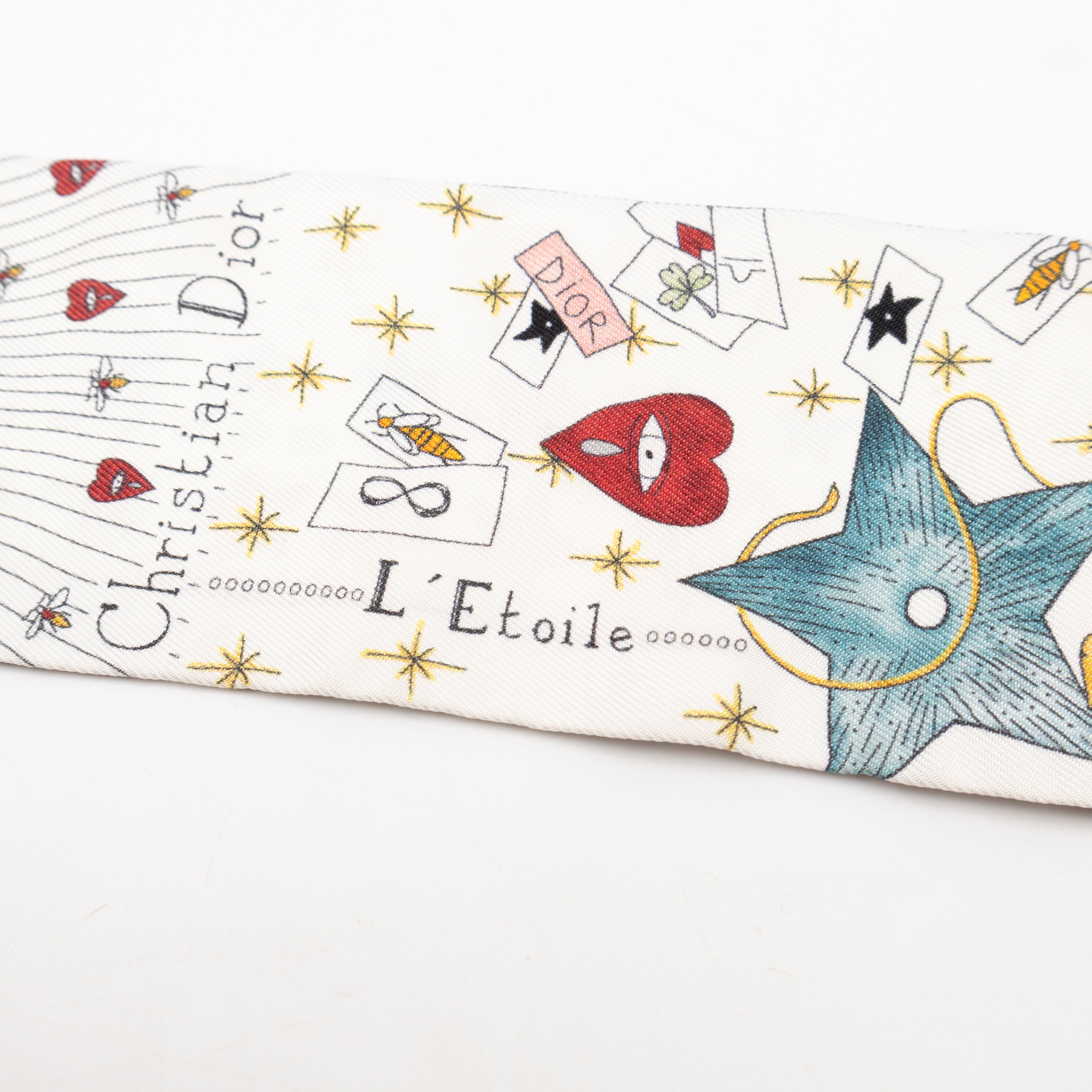 L'Etoile Tarot Mitzah Twilly Scarf Silk White