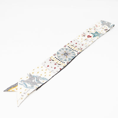 L'Etoile Tarot Mitzah Twilly Scarf Silk White