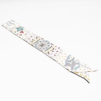 L'Etoile Tarot Mitzah Twilly Scarf Silk White