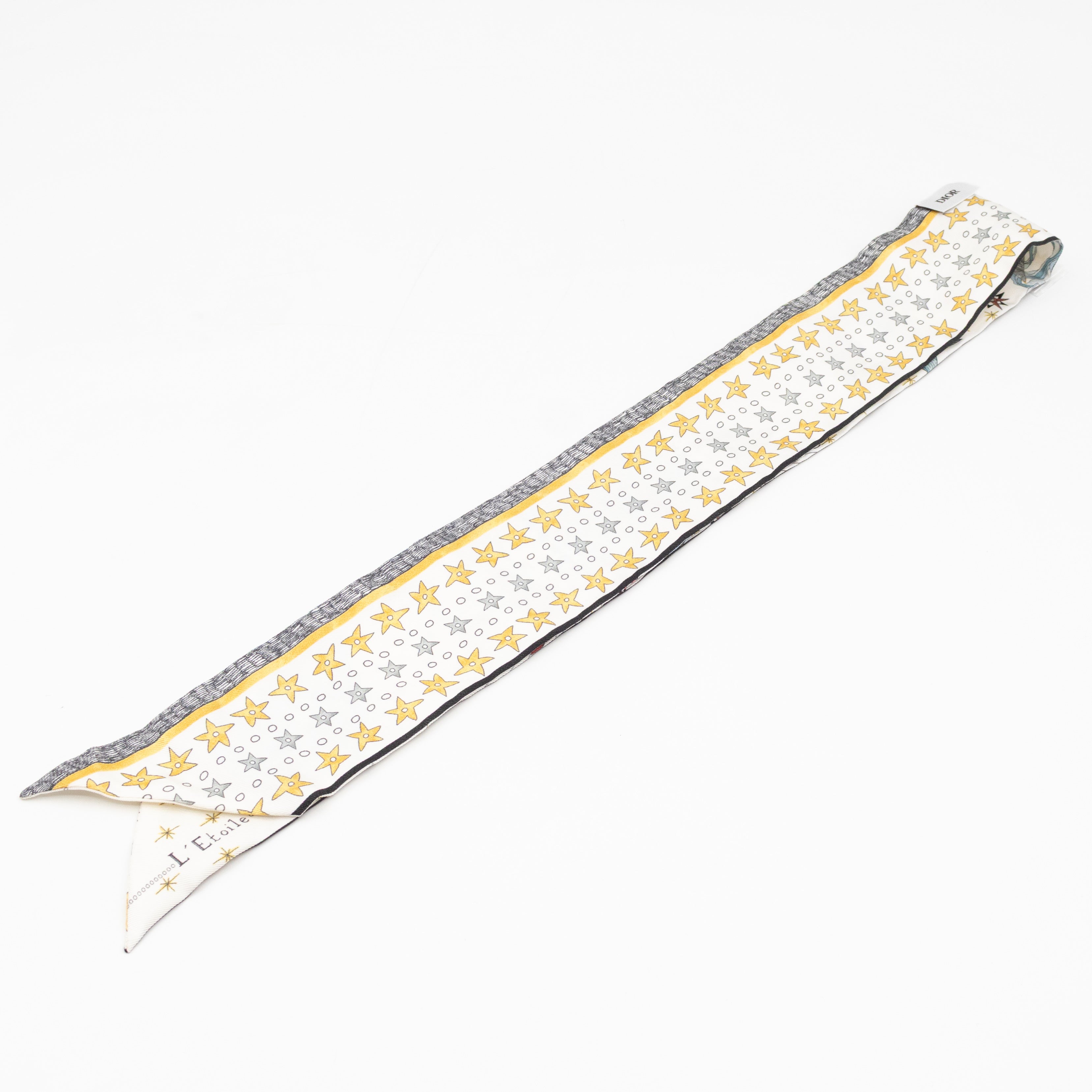 L'Etoile Tarot Mitzah Twilly Scarf Silk White