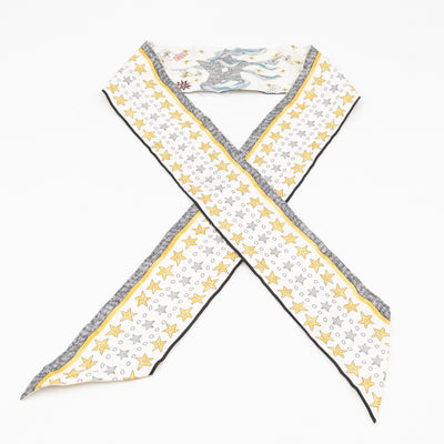 L'Etoile Tarot Mitzah Twilly Scarf Silk White