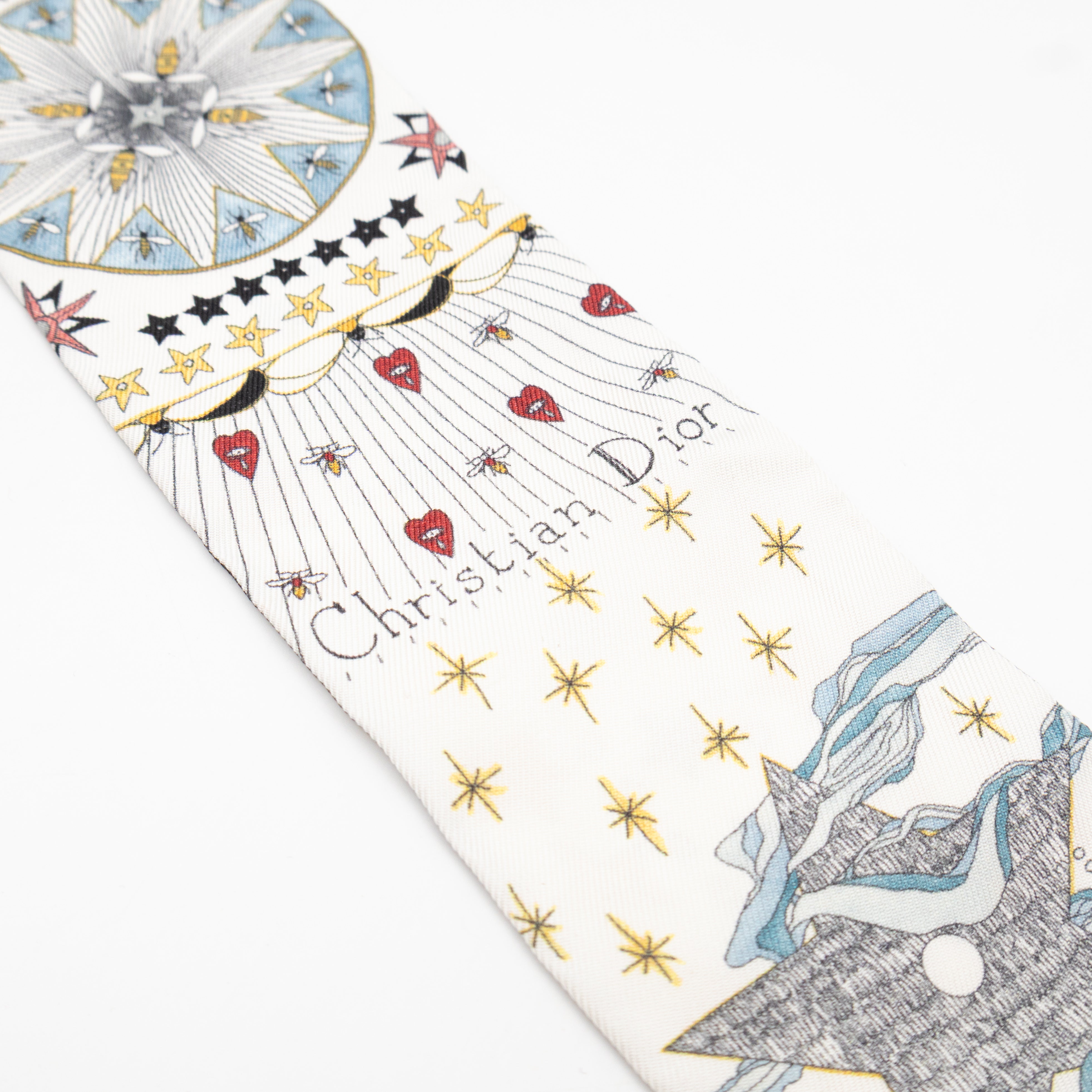 L'Etoile Tarot Mitzah Twilly Scarf Silk White