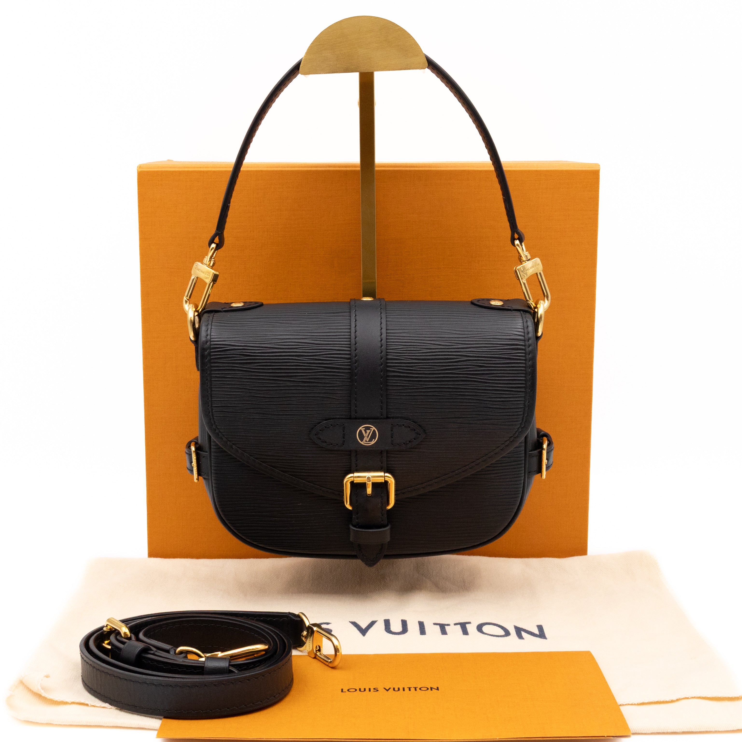 Saumur BB Black Epi Leather