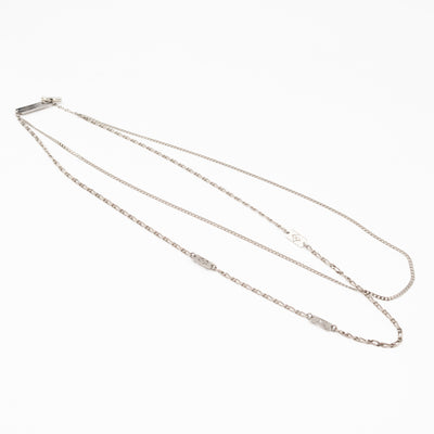 Monogram Double Chain Necklace Silver