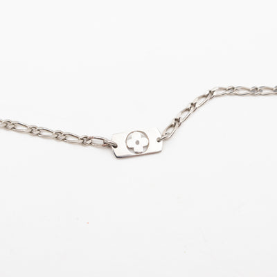 Monogram Double Chain Necklace Silver