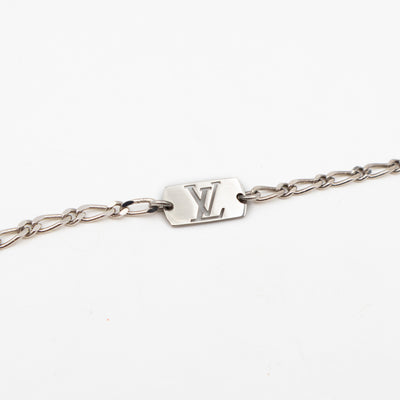 Monogram Double Chain Necklace Silver