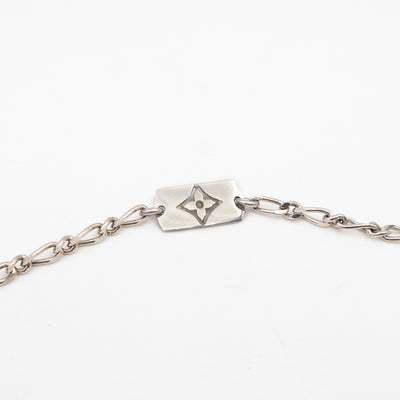 Monogram Double Chain Necklace Silver