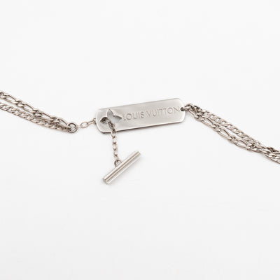 Monogram Double Chain Necklace Silver