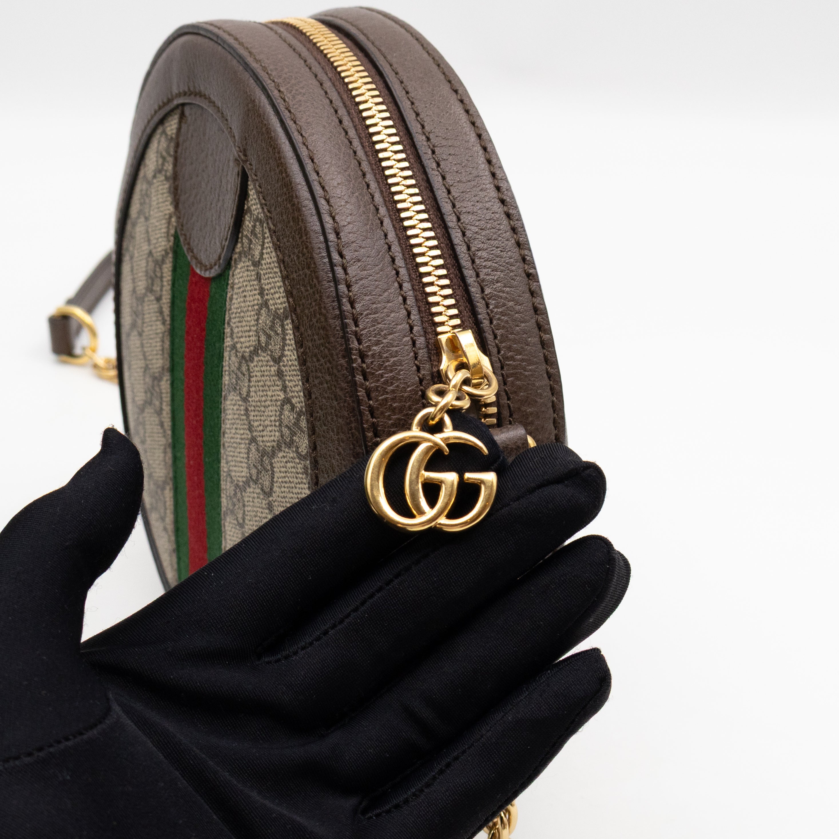 Ophidia Mini Round Shoulder Bag GG Supreme