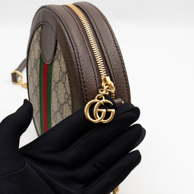 Ophidia Mini Round Shoulder Bag GG Supreme