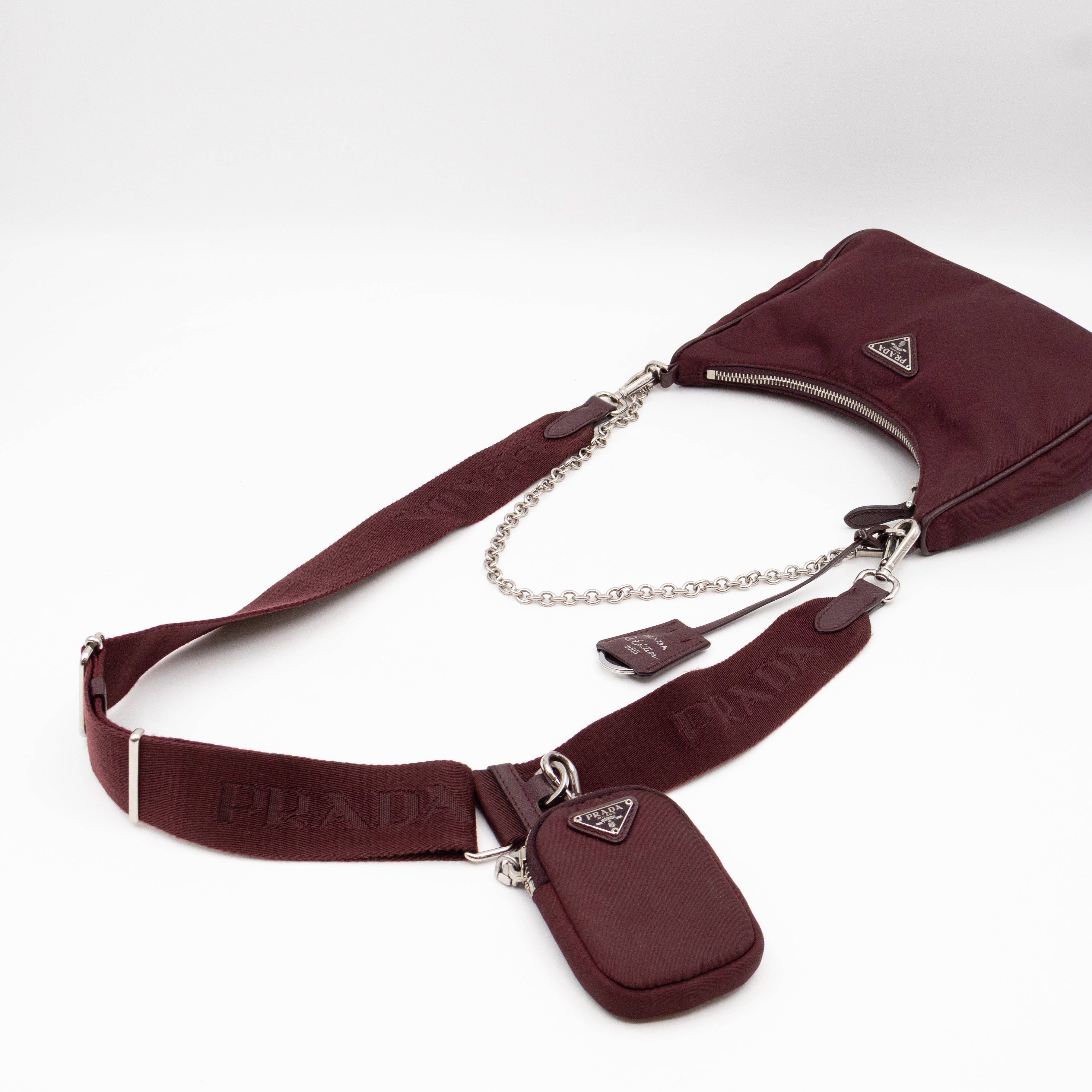 Re-Edition 2005 Nylon Bag Burgundy