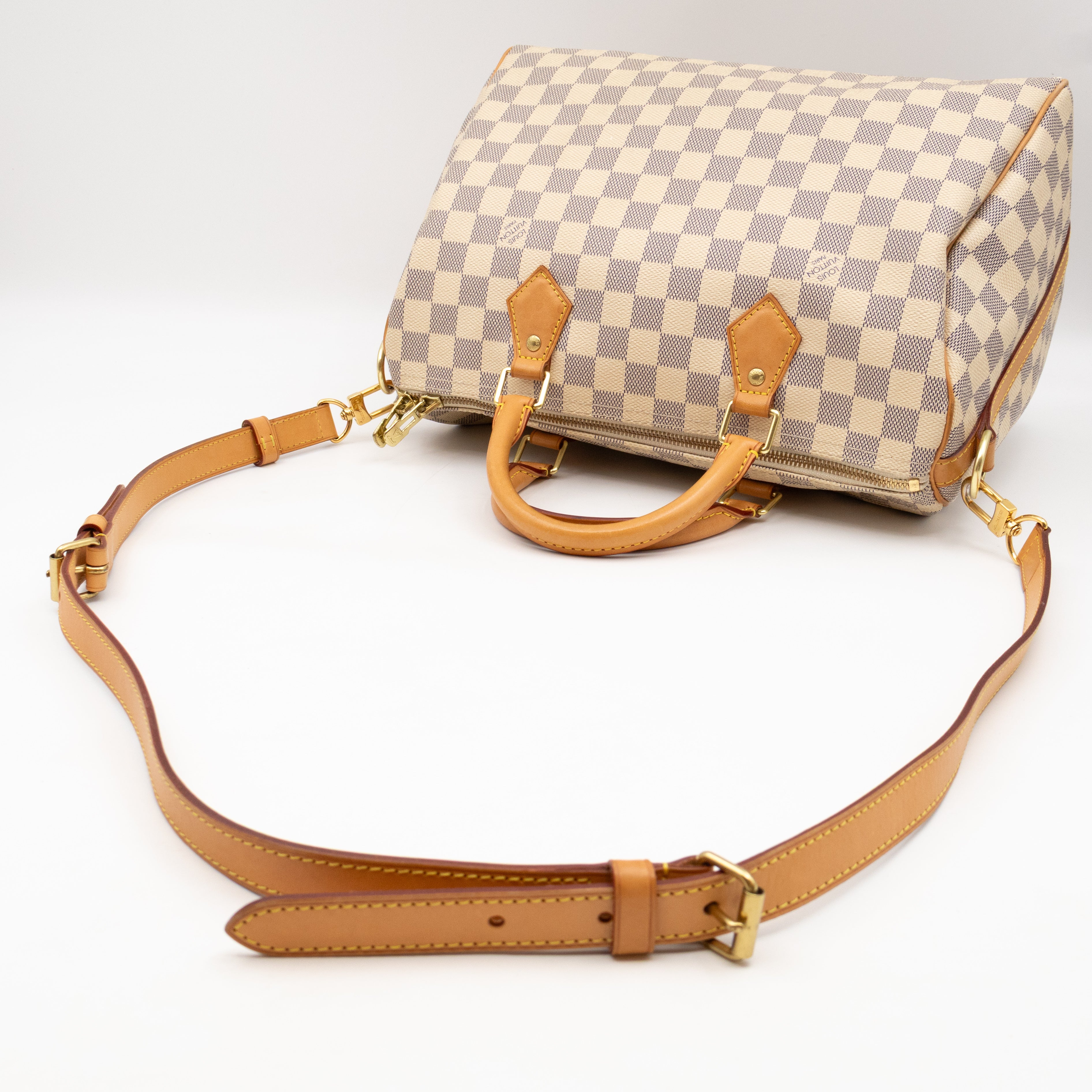 Speedy 30 Bandouliere Damier Azur