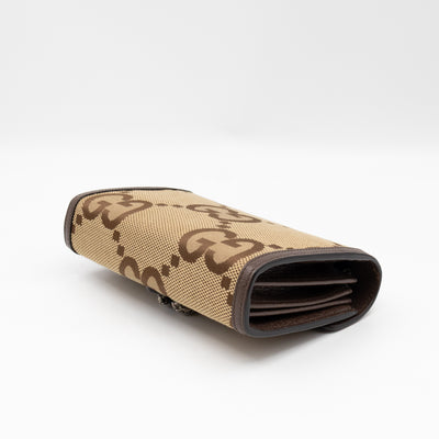 Dionysus Wallet on Chain Jumbo GG Canvas & Brown Leather