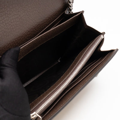 Dionysus Wallet on Chain Jumbo GG Canvas & Brown Leather