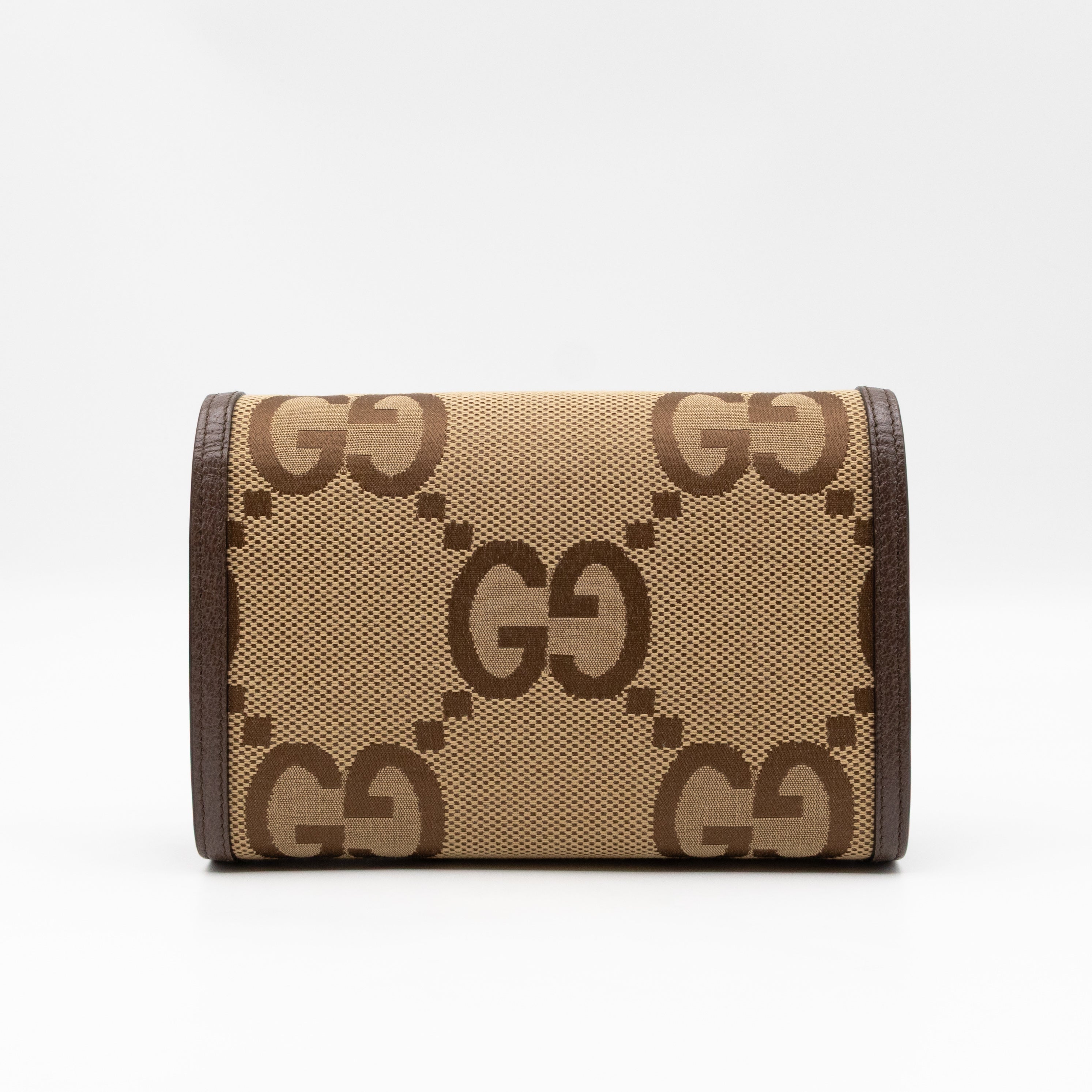 Dionysus Wallet on Chain Jumbo GG Canvas & Brown Leather