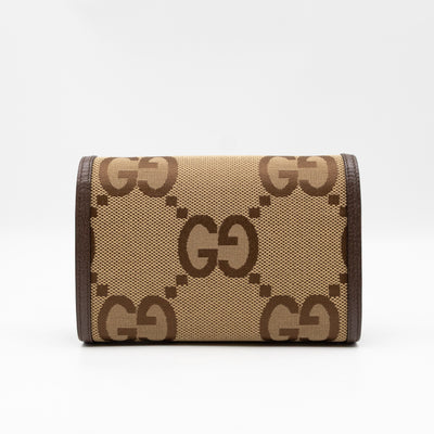 Dionysus Wallet on Chain Jumbo GG Canvas & Brown Leather