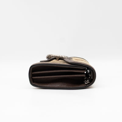 Dionysus Wallet on Chain Jumbo GG Canvas & Brown Leather