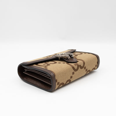 Dionysus Wallet on Chain Jumbo GG Canvas & Brown Leather
