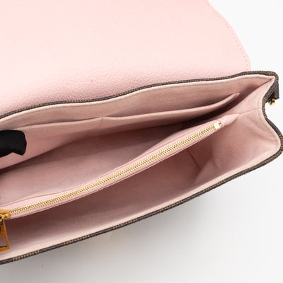 Clapton Crossbody Damier Ebene & Rose Ballerine Leather