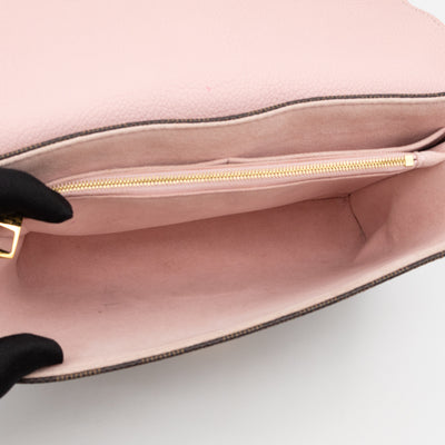Clapton Crossbody Damier Ebene & Rose Ballerine Leather