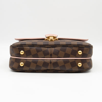 Clapton Crossbody Damier Ebene & Rose Ballerine Leather