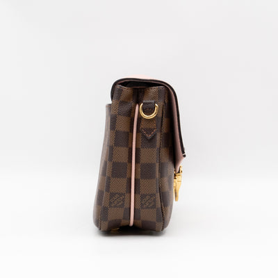 Clapton Crossbody Damier Ebene & Rose Ballerine Leather