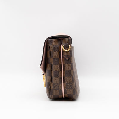 Clapton Crossbody Damier Ebene & Rose Ballerine Leather