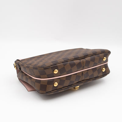 Clapton Crossbody Damier Ebene & Rose Ballerine Leather