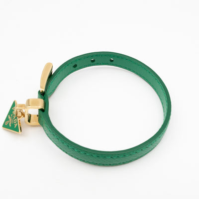 Triangle Charm Bracelet Mango Green Saffiano Leather