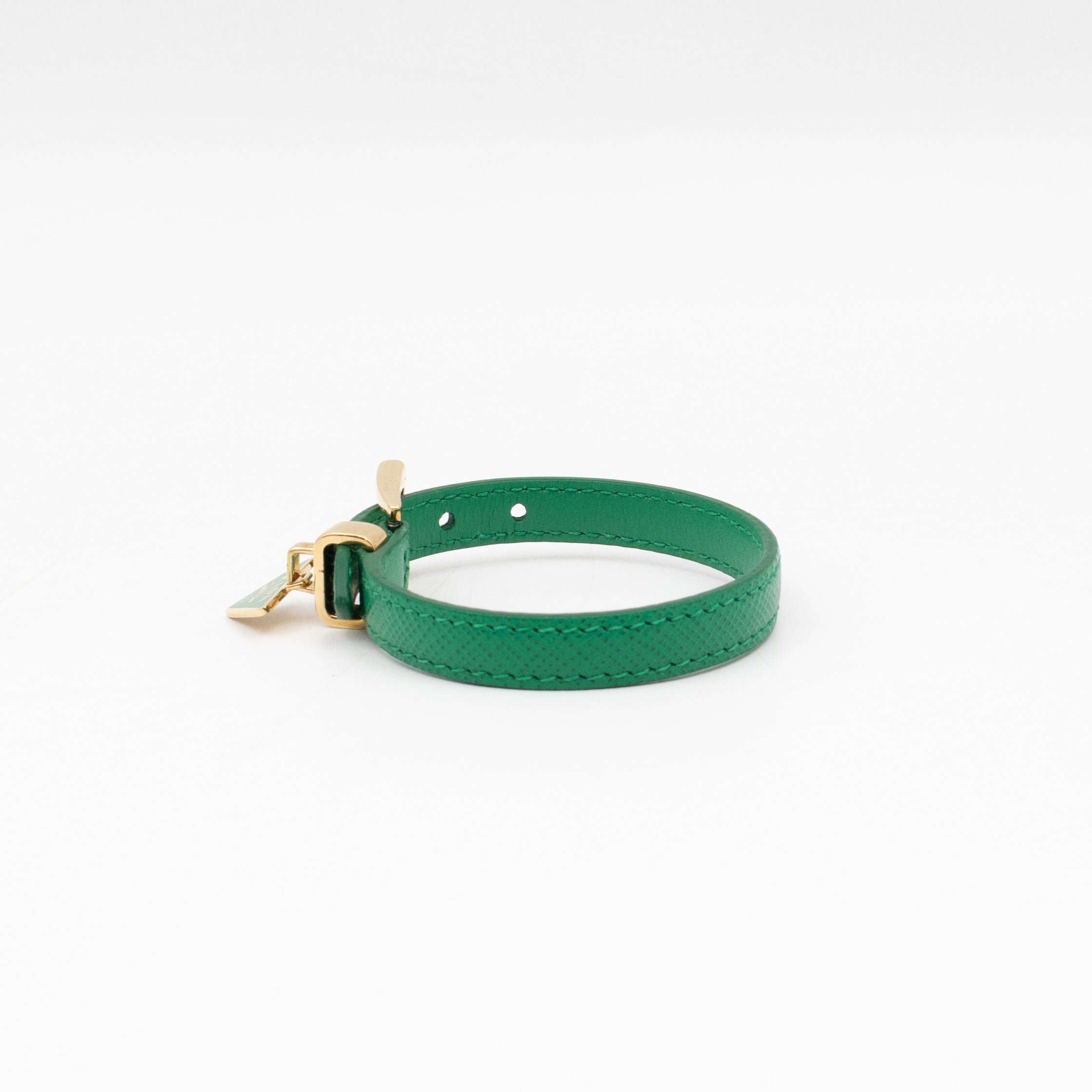 Triangle Charm Bracelet Mango Green Saffiano Leather