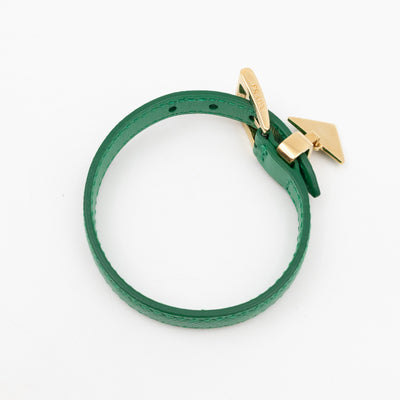Triangle Charm Bracelet Mango Green Saffiano Leather