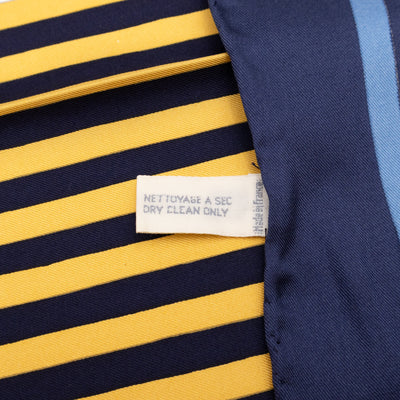Vintage Stripe Square Silk Scarf Navy