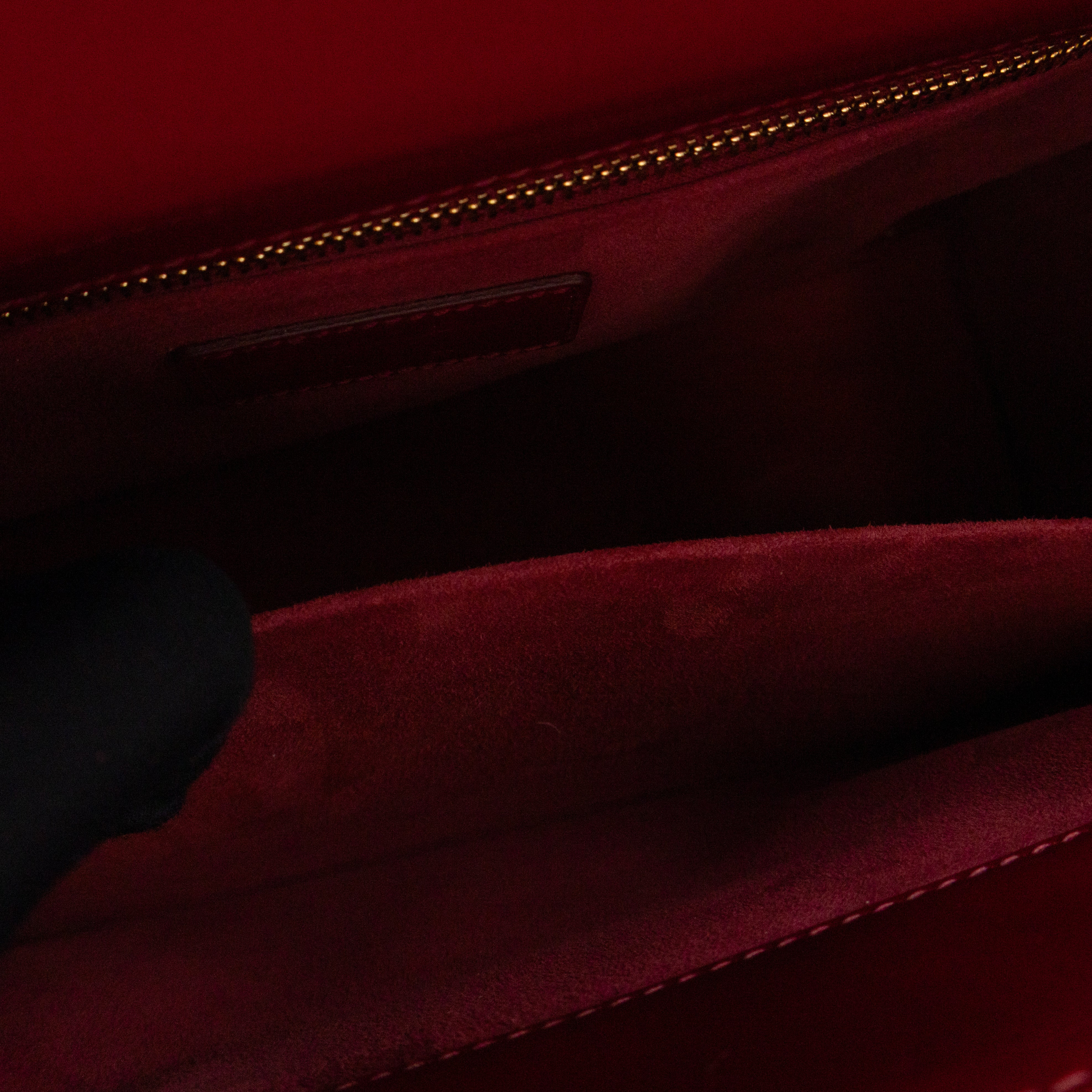 Lady Dior Medium Dark Red Patent Leather