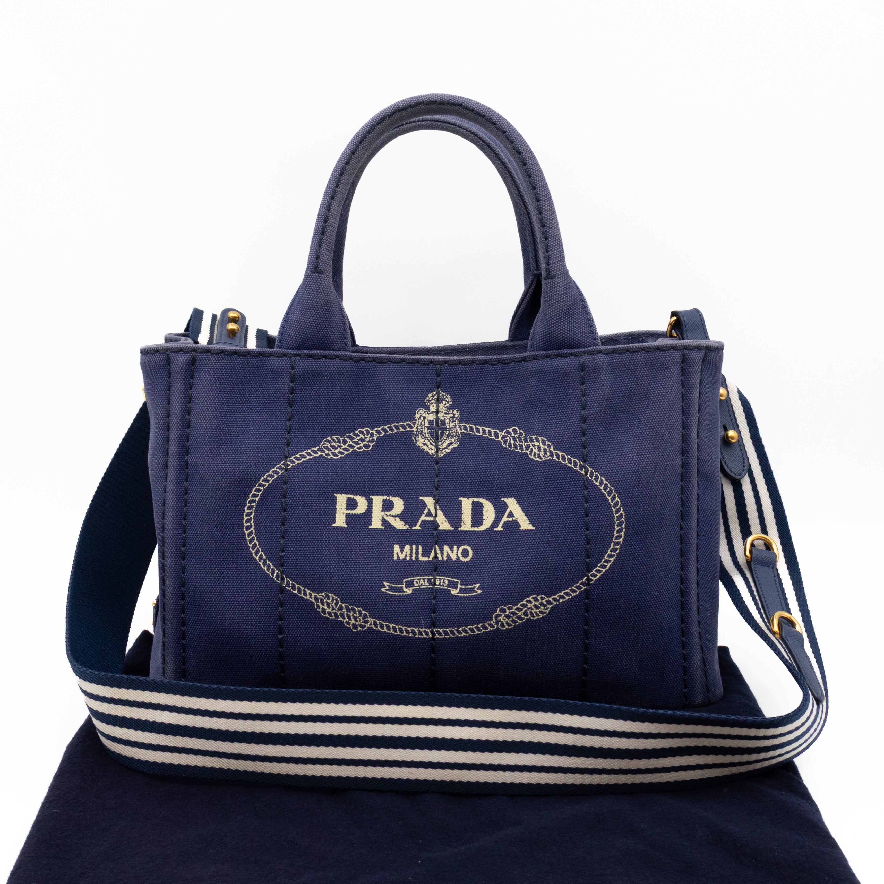 Canapa Tote Bag Blue Jacquard