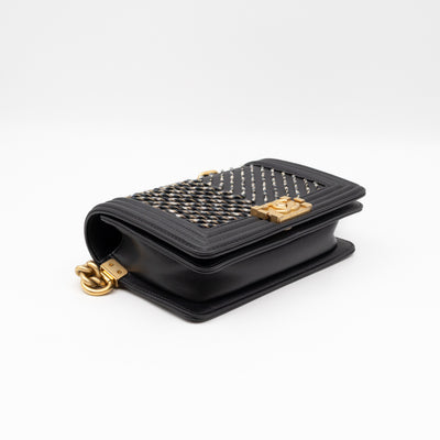 Boy Belt Bag By The Sea Chevron Embroidered Black Leather
