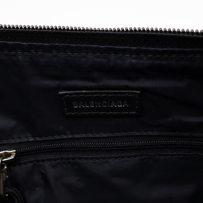 Wheel Shoulder Sling Bag Black Nylon