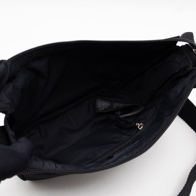 Wheel Shoulder Sling Bag Black Nylon
