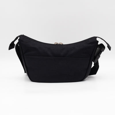 Wheel Shoulder Sling Bag Black Nylon