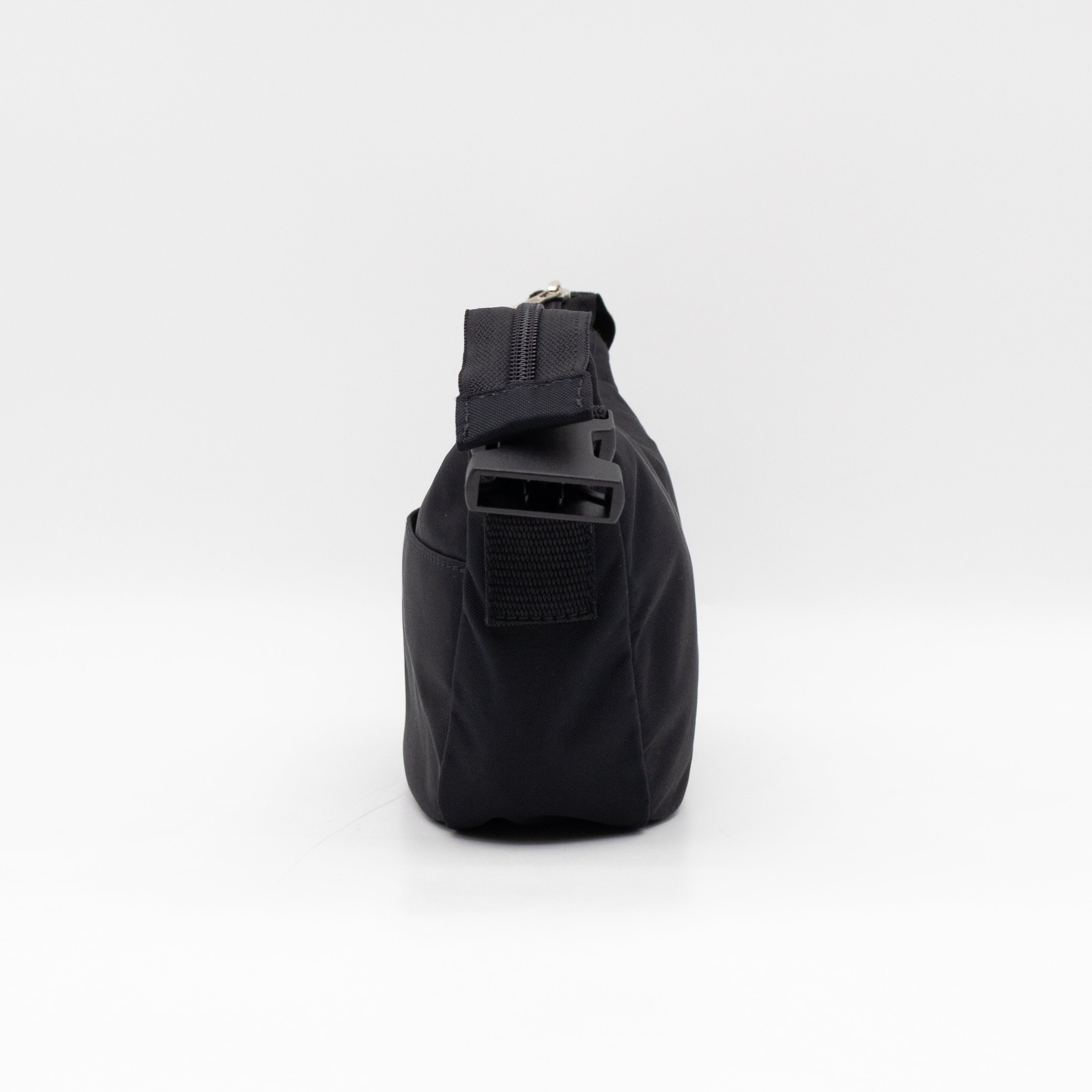 Wheel Shoulder Sling Bag Black Nylon
