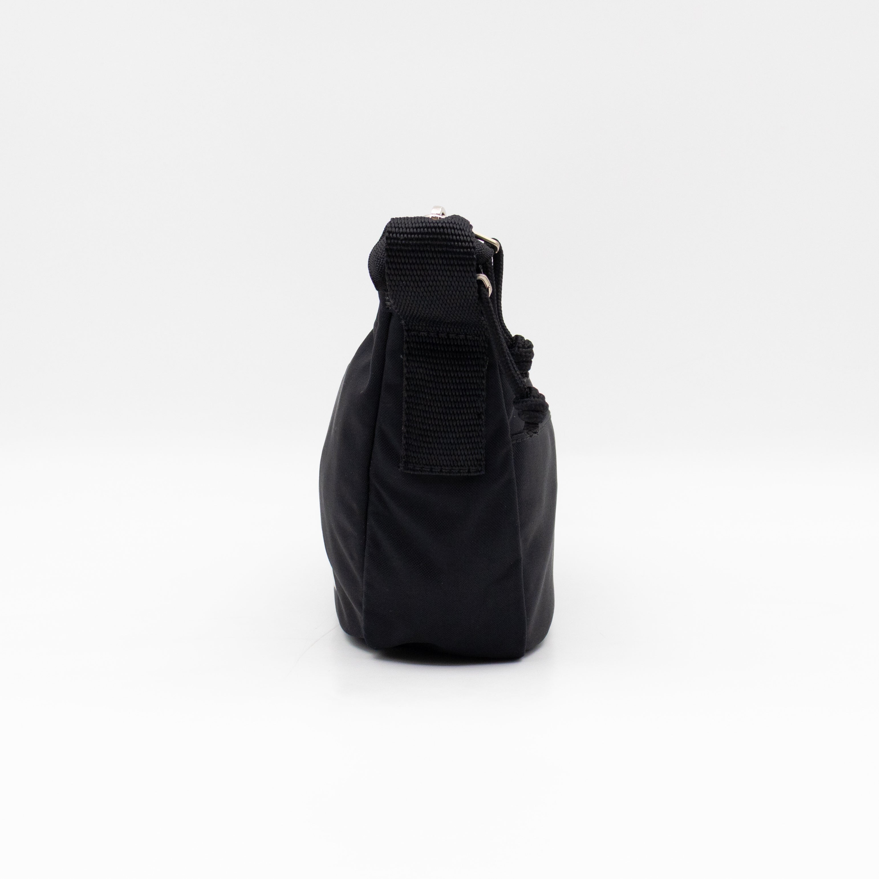Wheel Shoulder Sling Bag Black Nylon