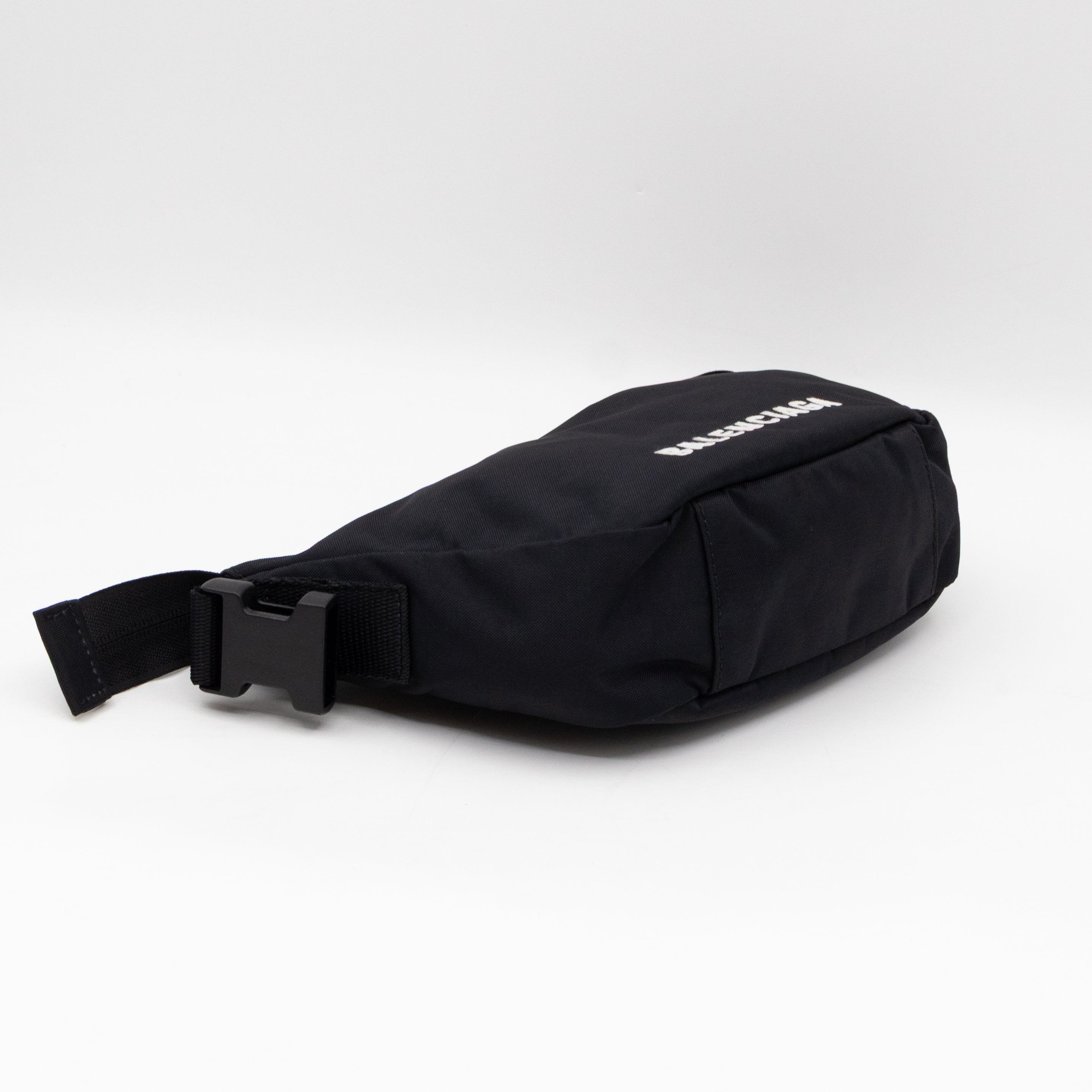 Wheel Shoulder Sling Bag Black Nylon