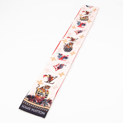 Precious Tiger Bandeau Silk Scarf Red
