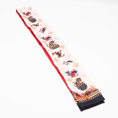 Precious Tiger Bandeau Silk Scarf Red