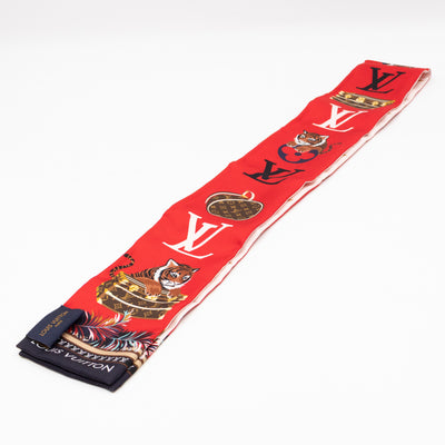 Precious Tiger Bandeau Silk Scarf Red