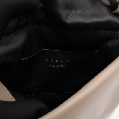 Prisma Mini Pochette Shoulder Bag Grey Leather