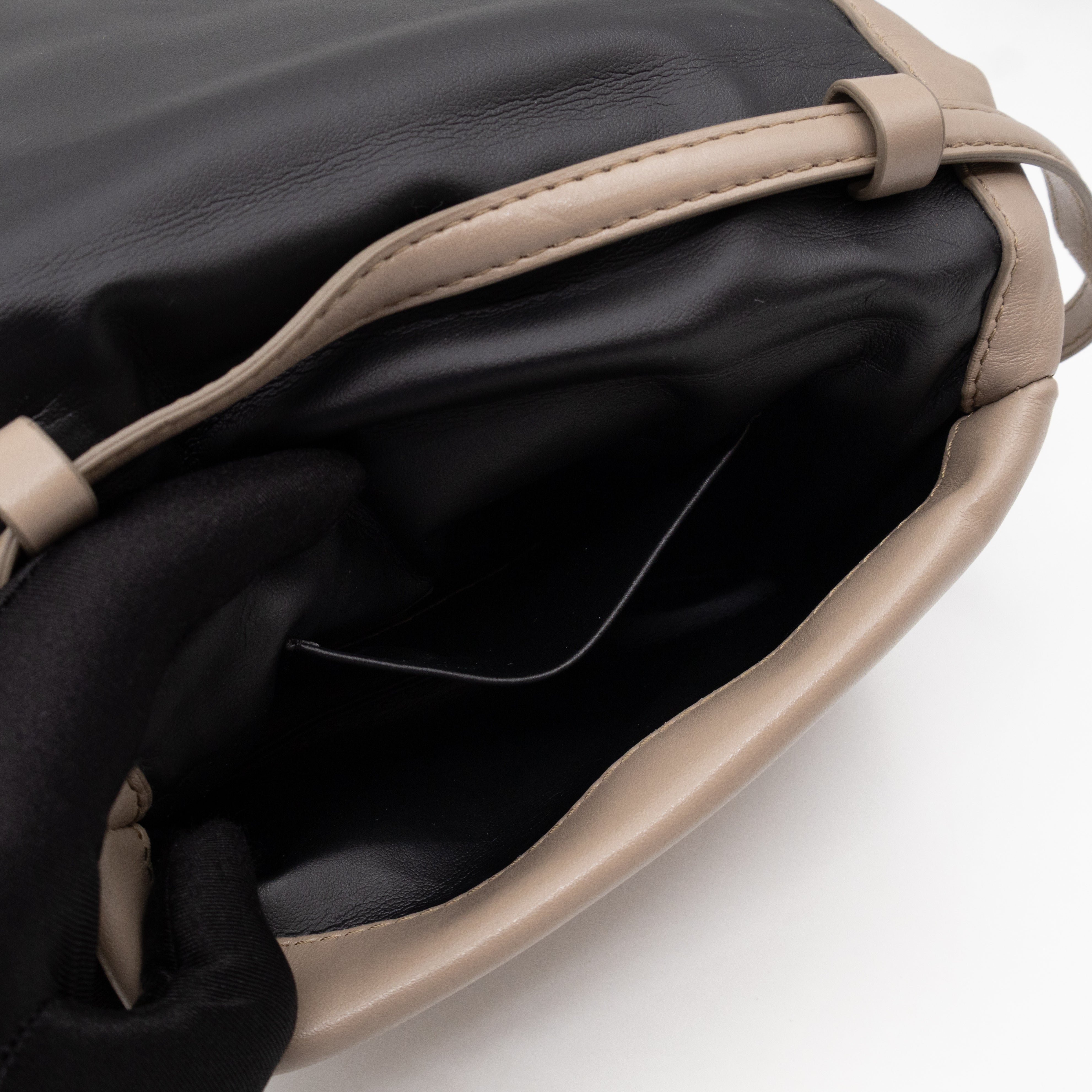 Prisma Mini Pochette Shoulder Bag Grey Leather