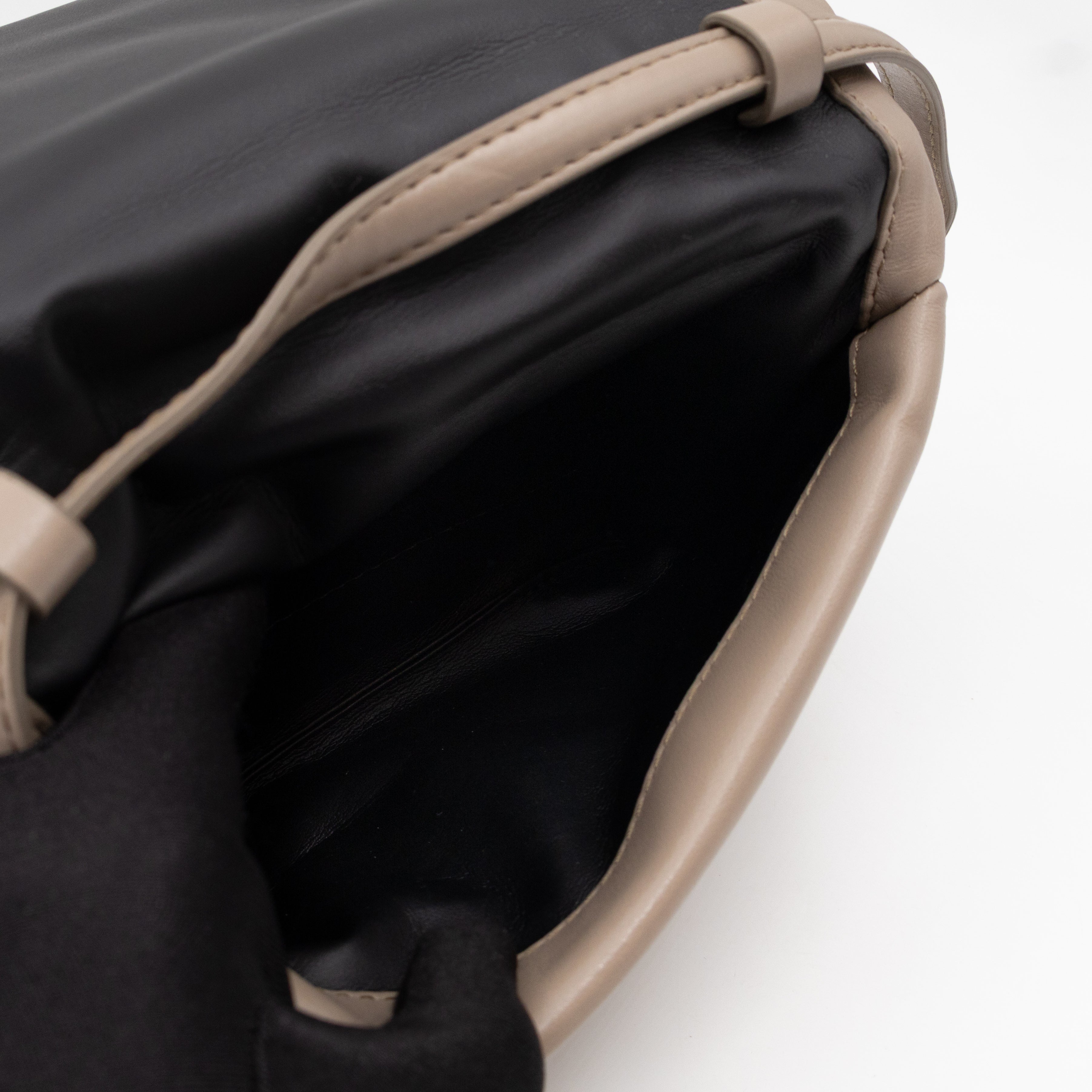 Prisma Mini Pochette Shoulder Bag Grey Leather