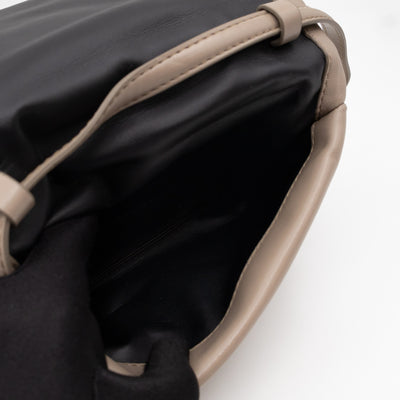 Prisma Mini Pochette Shoulder Bag Grey Leather