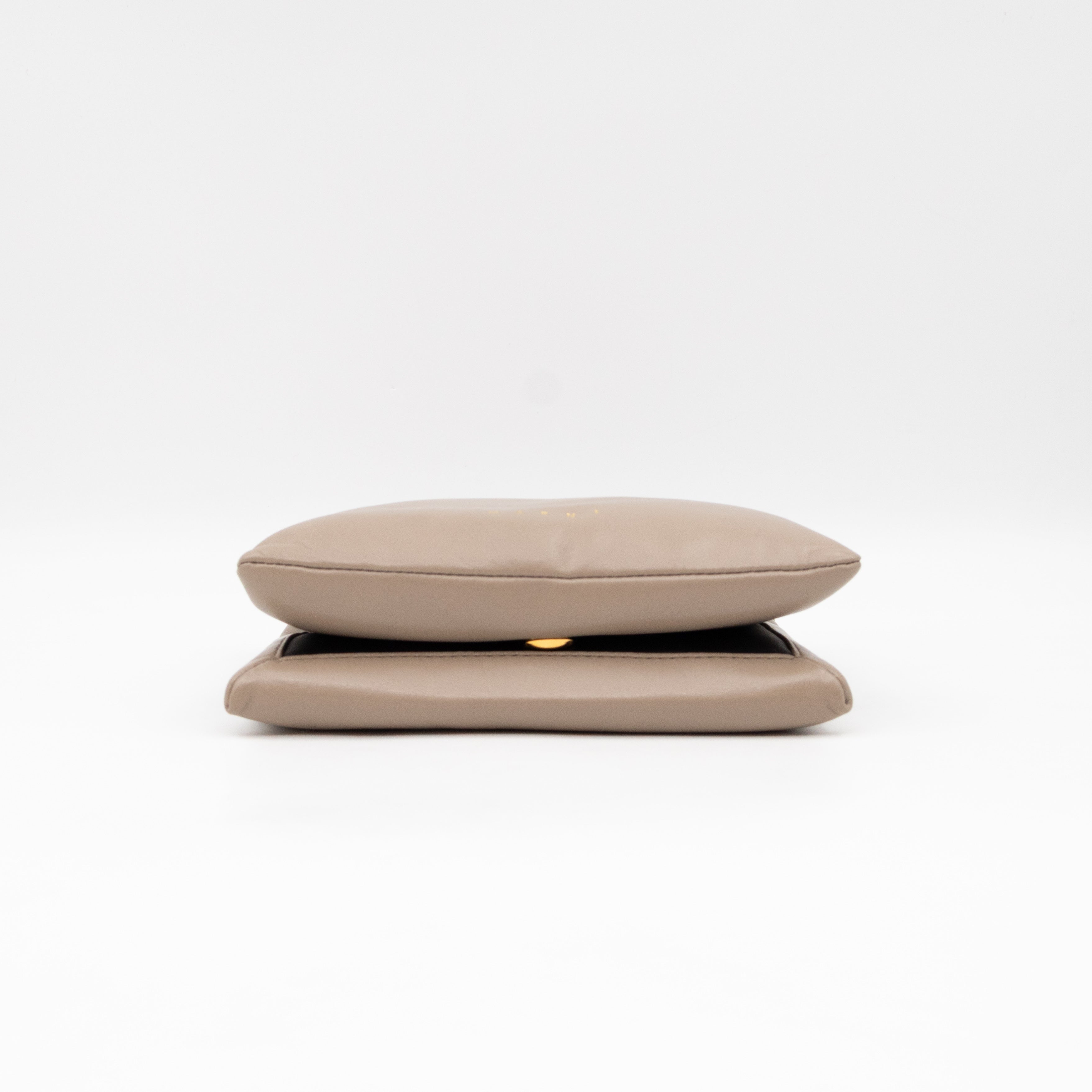 Prisma Mini Pochette Shoulder Bag Grey Leather
